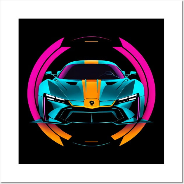 Cyberpunk Car Wall Art by TaevasDesign